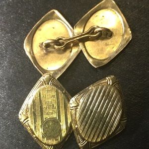 Vintage 9kt Gold Etched Cuff Links 1930’s